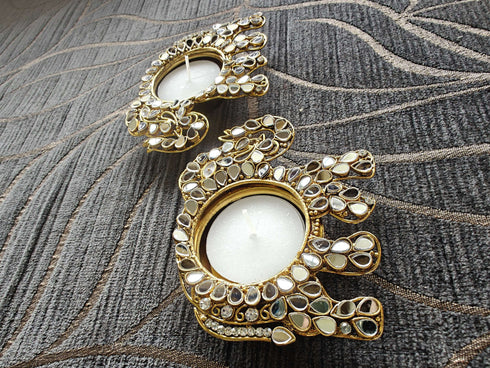 Elephant Diya Set (Pair of 2) - Accessory
